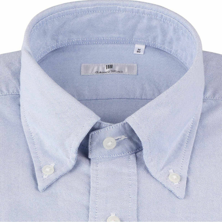 スーツセレクト 【発送在庫あり】【CLASSICO TAPERED】ボタンダウンドレスワイシャツ/ブルー ブルー系(青)