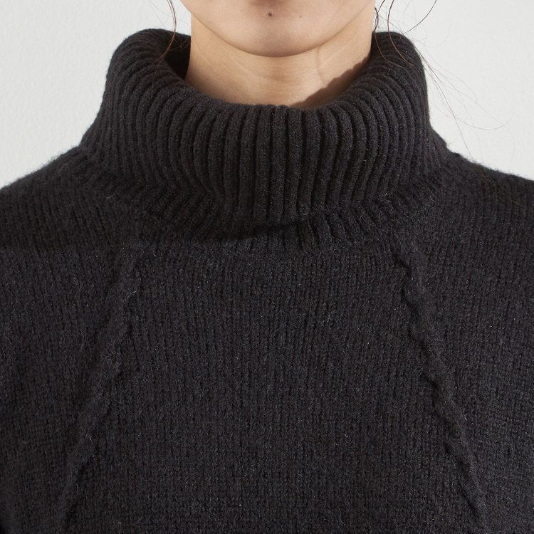 シルバーライン 天竺モヘア風タートルニット/ブラック 黒