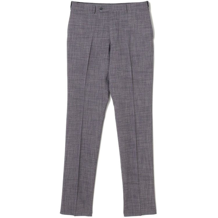 ブラックライン 【SLIM TAPERED】【春夏】0タックテーパードパンツ/グレー×スラブ/ウエストムーブ/4S SUSTAINABILITY&ECOLOGY FABRIC「ウォッシャブル」「ストレッチ」/※裾直し必要 グレー中間