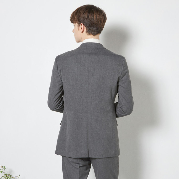 ブラックライン 【SLIM TAPERED_2】【年間】2釦シングルスリーピーススーツ 0タック/グレー/ウエストシャーリング/4S SUSTAINABILITY&ECOLOGY FABRIC/※パンツ裾上げ済仕様 グレー中間