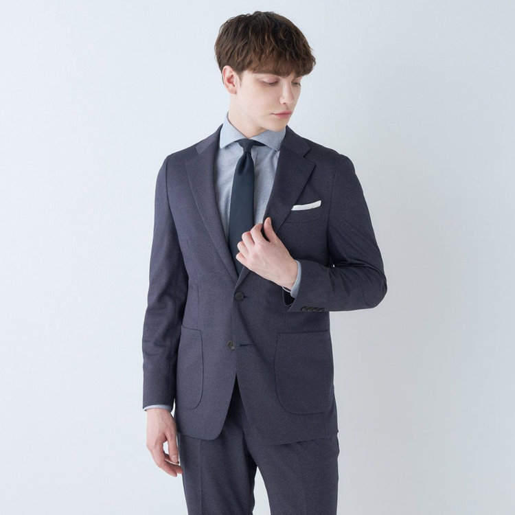 シルバーライン 【CLASSICO TAPERED】【春夏】2釦シングルジャケット/ネイビー/パッチポケット/4S SUSTAINABILITY&ECOLOGY FABRIC 紺濃色