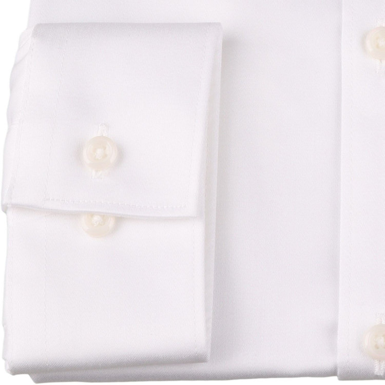 スーツセレクト 【SKINNY】【形態安定】ワイドカラードレスワイシャツ/ホワイト×ソリッド/ストレッチ ホワイト系(白)