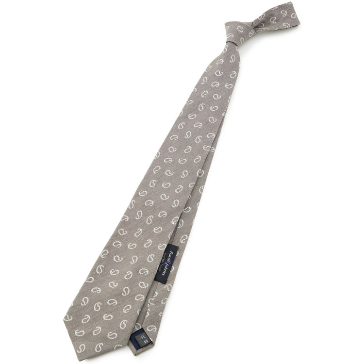 シルバーライン 【SILVER LINE】シルクリネンペイズリーネクタイ 8.5cm幅/グレー/Finest fabrics by COMO ITALY その他