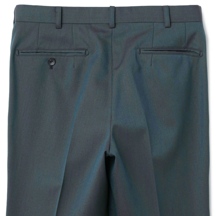 シルバーライン 【CLASSICO TAPERED】【秋冬】6釦2掛けダブルスーツ 2タック/グリーン/チェンジポケット/ウエストムーブ/NEW ZEALAND WOOL MIX/※裾上げ必要 緑濃色