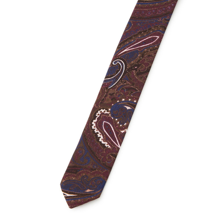 シルバーライン 【発送在庫あり】【SL】コットンシルクペイズリーネクタイ 8.5cm幅/ワイン/ITALIAN FABRICS その他