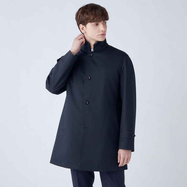 シルバーライン 【SL】レイヤードスタンドカラーコート/ネイビー/WATERPROOF 紺中間