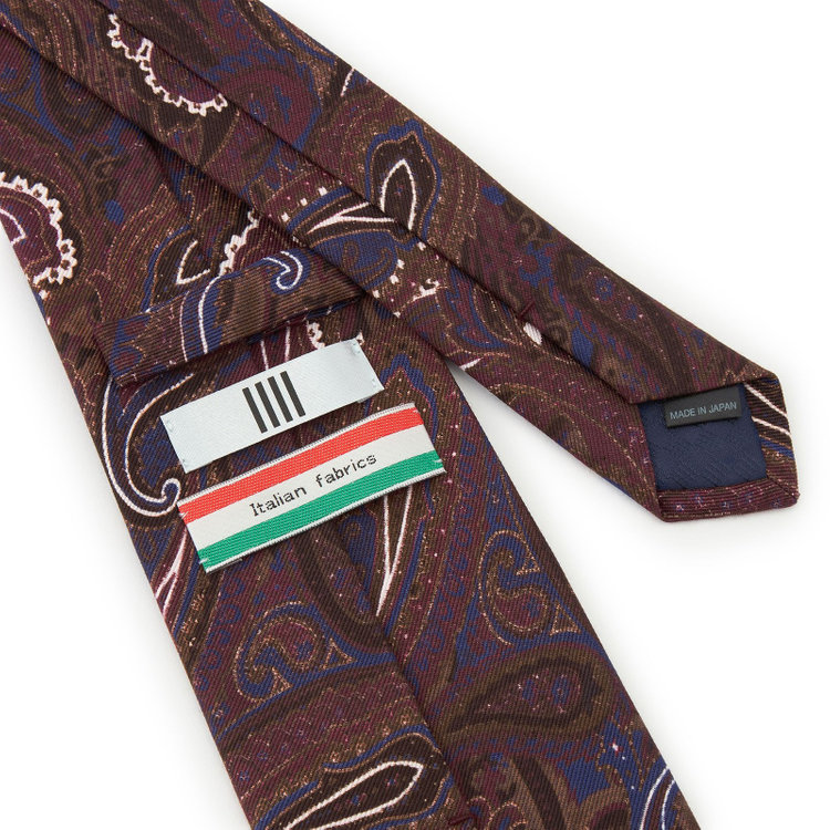 シルバーライン 【発送在庫あり】【SL】コットンシルクペイズリーネクタイ 8.5cm幅/ワイン/ITALIAN FABRICS その他