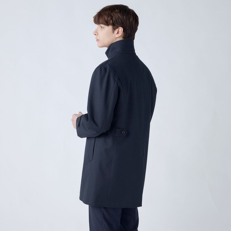 シルバーライン 【SL】レイヤードスタンドカラーコート/ネイビー/WATERPROOF 紺中間