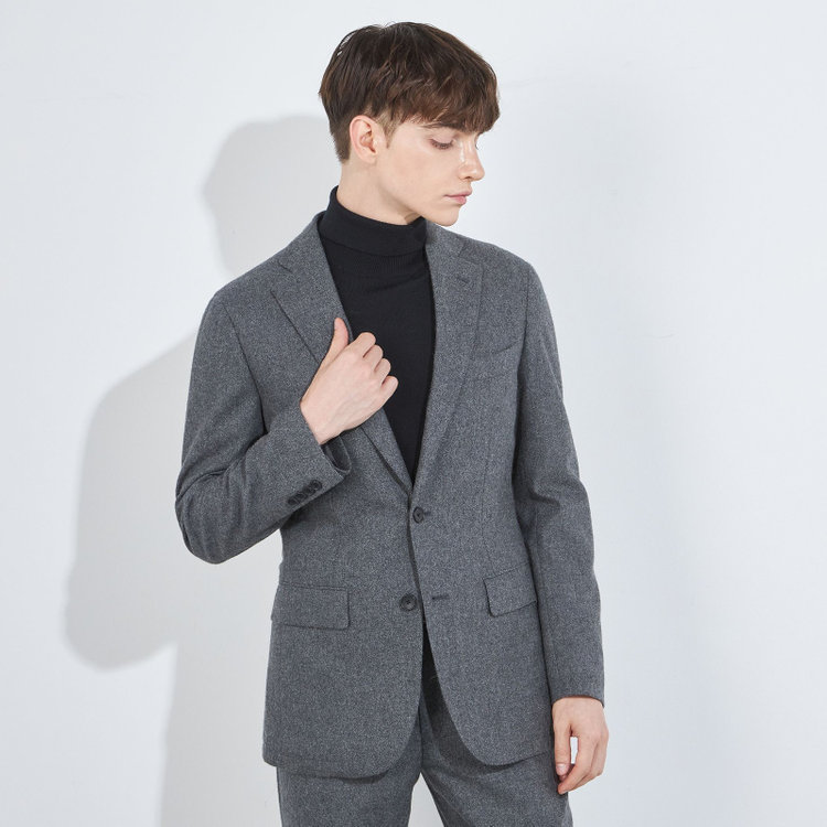 シルバーライン 【5DAYS CLOSET】【RBC】【秋冬】ウールブレンド2釦ジャケット/グレー/RE:NEWOOL グレー中間