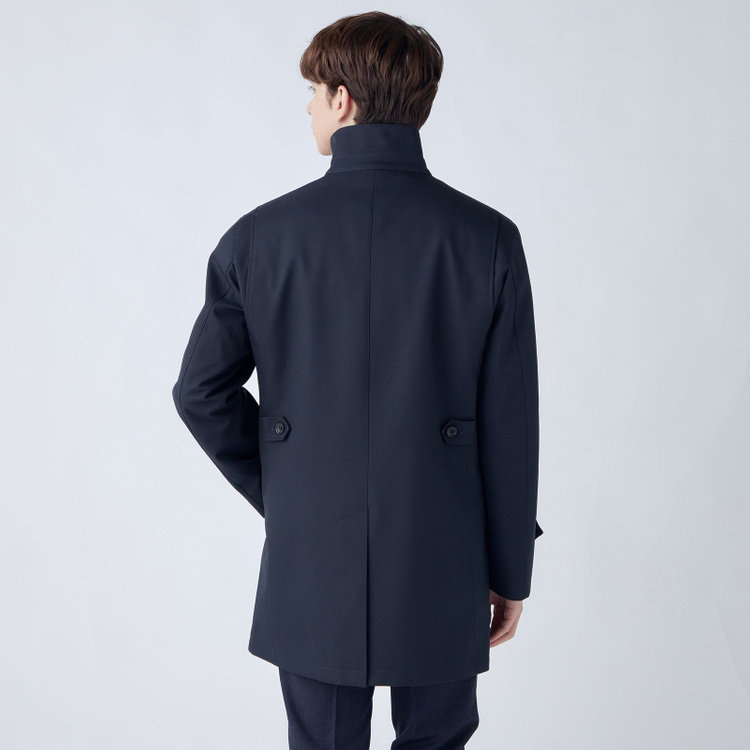 シルバーライン 【SL】レイヤードスタンドカラーコート/ネイビー/WATERPROOF 紺中間