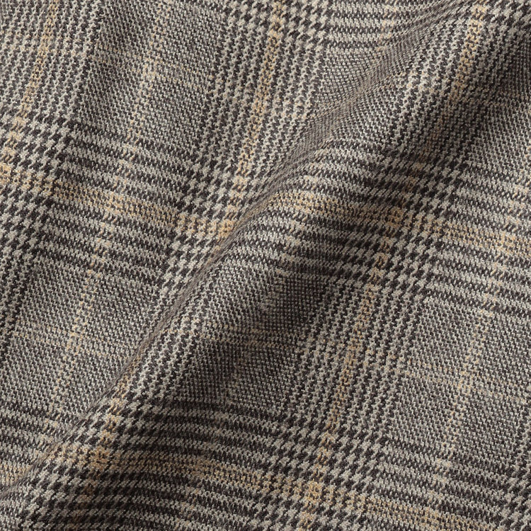 シルバーライン 【SILVER LINE】【秋冬】共生地ベルト付きワイドパンツ/ブラウン×チェック/裾上げ済仕様 茶中間