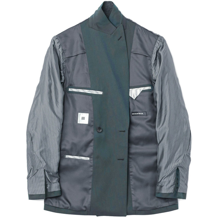 シルバーライン 【CLASSICO TAPERED】【秋冬】6釦2掛けダブルスーツ 2タック/グリーン/チェンジポケット/ウエストムーブ/NEW ZEALAND WOOL MIX/※裾上げ必要 緑濃色
