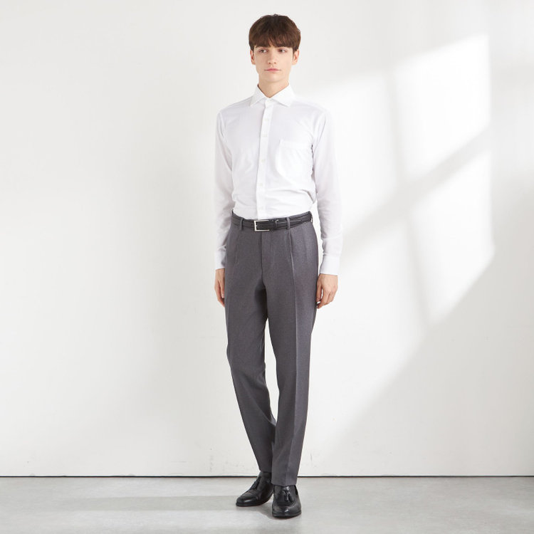 シルバーライン 【CLASSICO TAPERED】【秋冬】1タックテーパードパンツ/グレー/ウエストムーブ4S SUSTAINABILITY&ECOLOGY FABRIC//※裾上げ必要 グレー中間