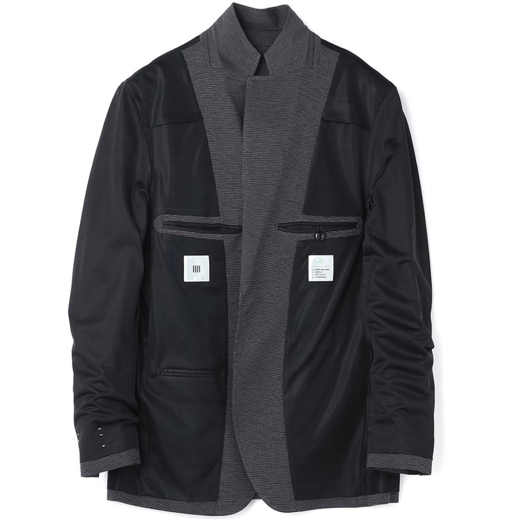 シルバーライン 【CLASSICO TAPERED】【春夏】2釦シングルジャケット/グレー&ブラック×ハウンドトゥース/パッチポケット/4S SUSTAINABILITY&ECOLOGY FABRIC グレー濃色