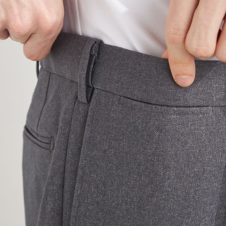 シルバーライン 【CLASSICO TAPERED】【秋冬】1タックテーパードパンツ/グレー/ウエストムーブ4S SUSTAINABILITY&ECOLOGY FABRIC//※裾上げ必要 グレー中間