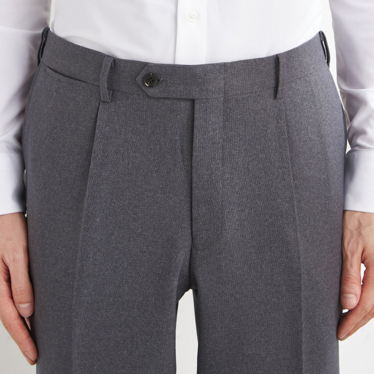 シルバーライン 【CLASSICO TAPERED】【秋冬】1タックテーパードパンツ/グレー/ウエストムーブ4S SUSTAINABILITY&ECOLOGY FABRIC//※裾上げ必要 グレー中間