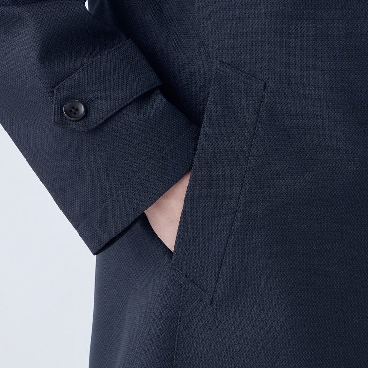 シルバーライン 【SL】レイヤードスタンドカラーコート/ネイビー/WATERPROOF 紺中間