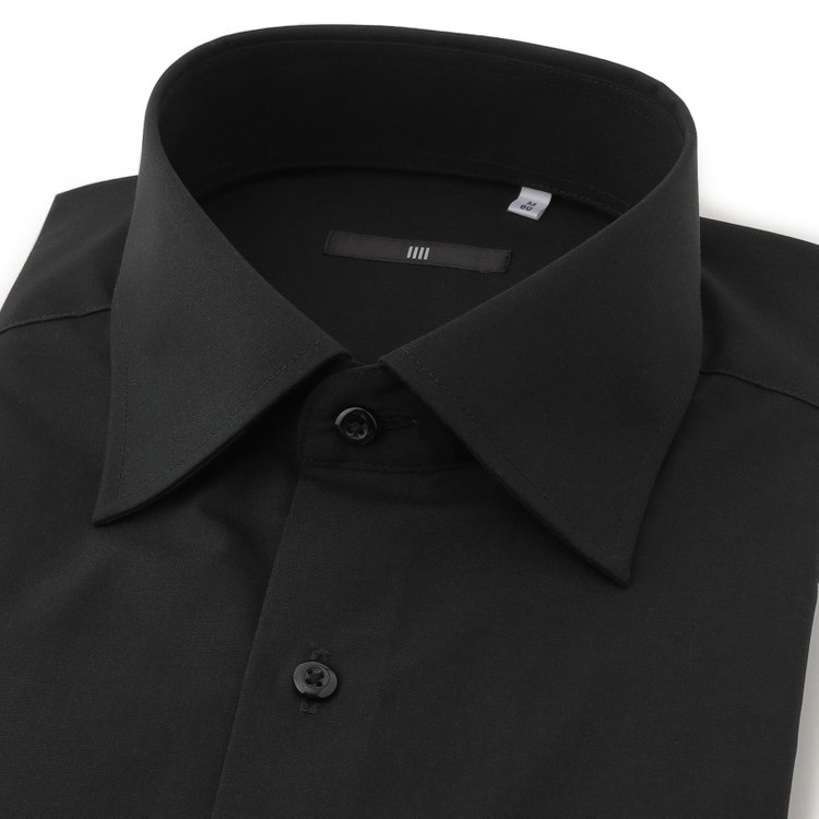 ブラックライン 【BLACK LINE】【形態安定】ワイドカラードレスワイシャツ/ブラック 黒
