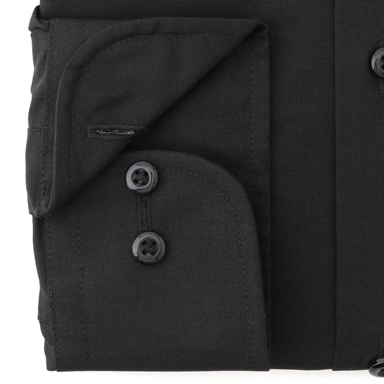 ブラックライン 【BLACK LINE】【形態安定】ワイドカラードレスワイシャツ/ブラック 黒