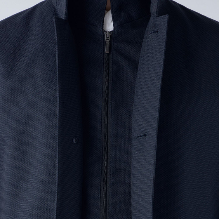 シルバーライン 【SL】レイヤードスタンドカラーコート/ネイビー/WATERPROOF 紺中間