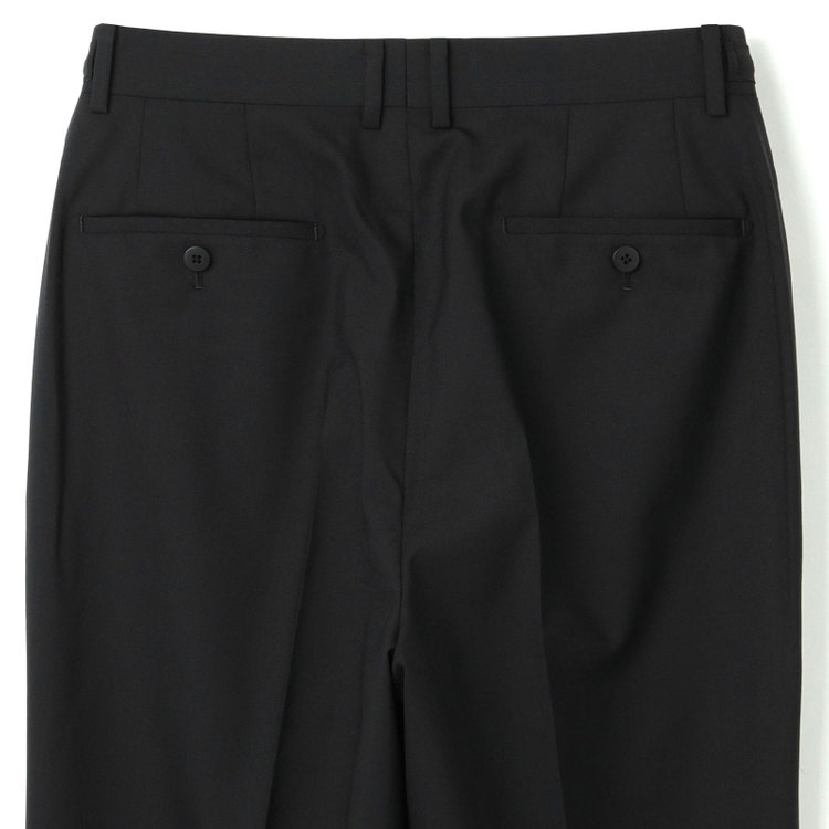 ソノタ 【BLACK LINE】【春夏】1タックワイドシルエットパンツ/ブラック×ソリッド/※裾上げ必要 黒