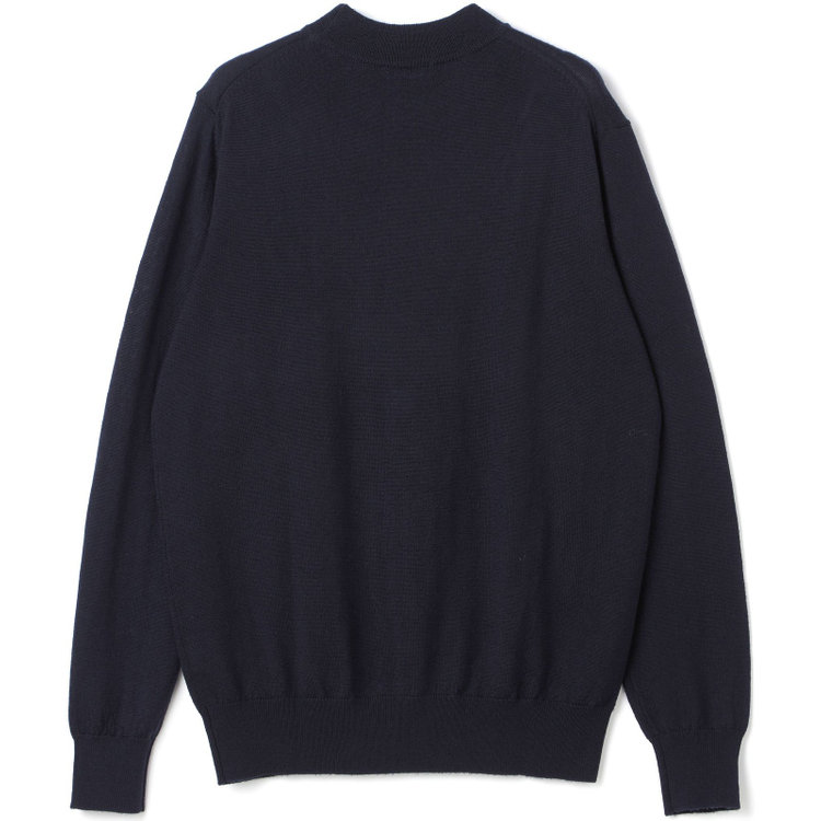 スーツセレクト 【RBC】【秋冬】ウールモックネックニットセーター/ネイビー/ZEGNA BARUFFA/マシンウォッシャブル 紺中間