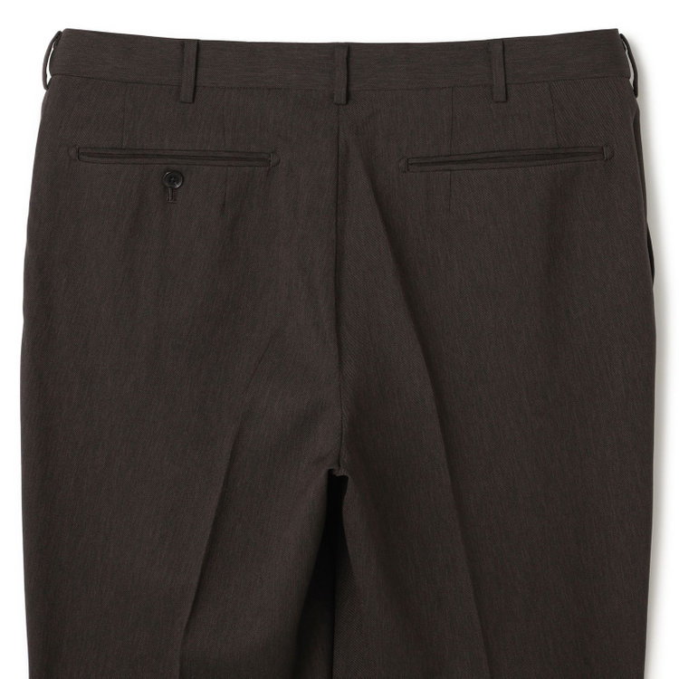 シルバーライン 【CLASSICO TAPERED】【春夏】1タックテーパードパンツ/ブラウン/ウエストムーブ仕様/4S SUSTAINABILITY&ECOLOGY FABRIC/※裾上げ済仕様 茶中間