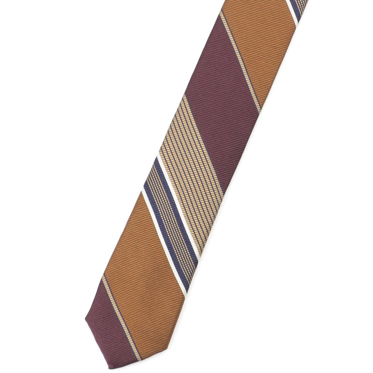 シルバーライン 【SILVER LINE】シルクストライプネクタイ 8.0cm幅/ワイン×ブラウン×ネイビー その他