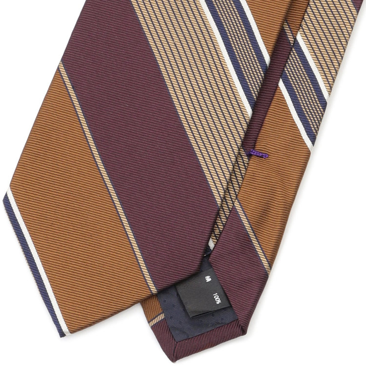 シルバーライン 【SILVER LINE】シルクストライプネクタイ 8.0cm幅/ワイン×ブラウン×ネイビー その他