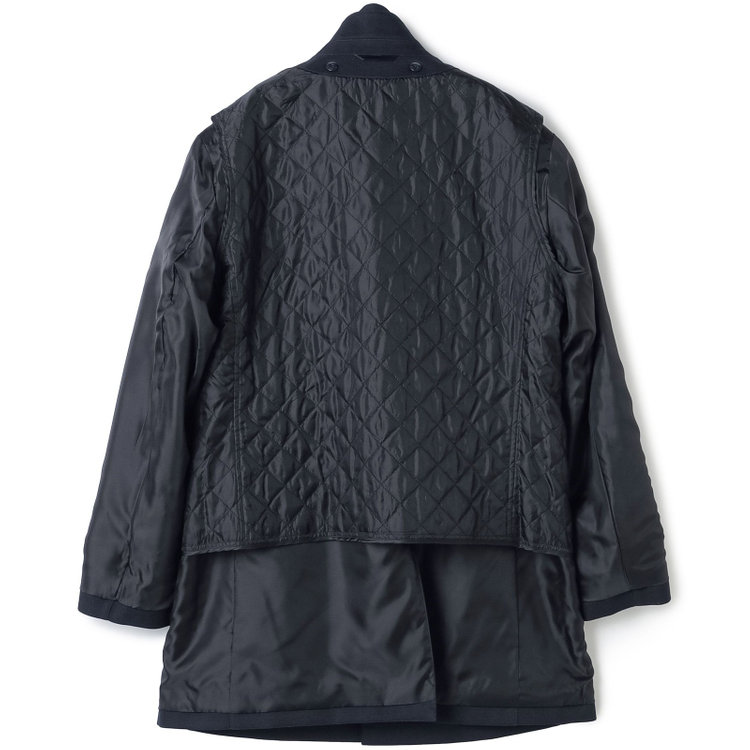 シルバーライン 【SL】レイヤードスタンドカラーコート/ネイビー/WATERPROOF 紺中間