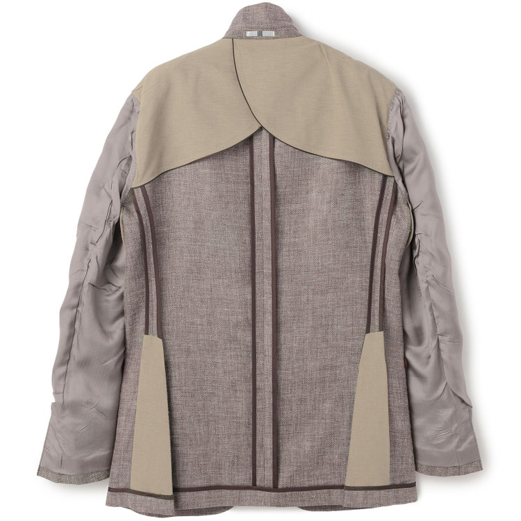 シルバーライン 【CLASSICO TAPERED】【春夏】リネンウール3釦段返りシングルジャケット/ベージュ/パッチポケット/MARZOTTO 茶淡色