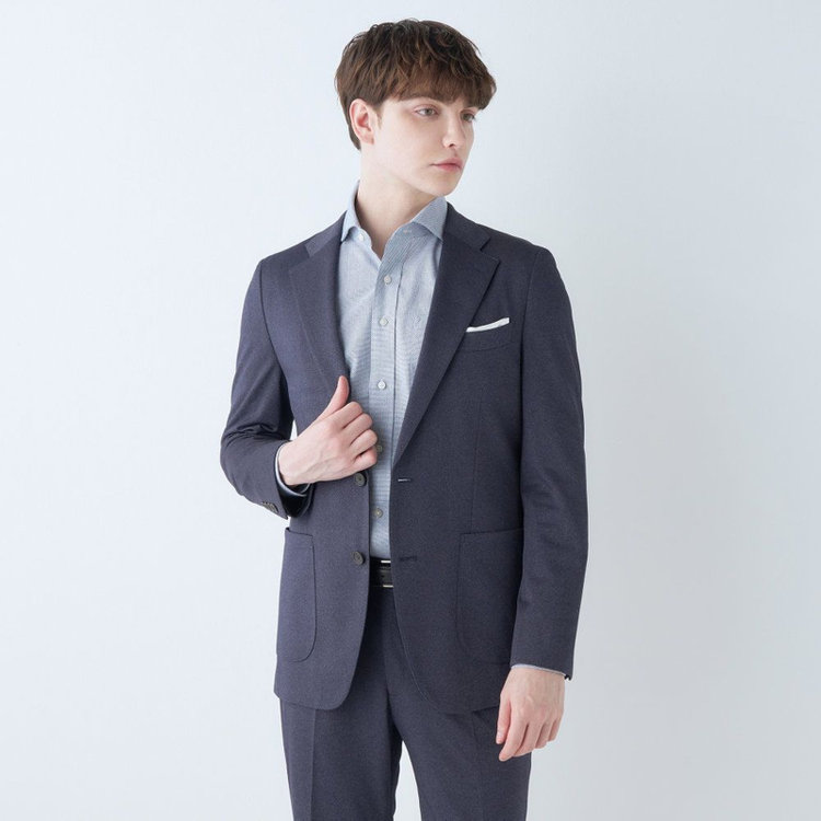 シルバーライン 【CLASSICO TAPERED】【春夏】2釦シングルジャケット/ネイビー/パッチポケット/4S SUSTAINABILITY&ECOLOGY FABRIC 紺濃色