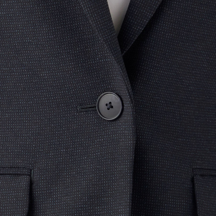 シルバーライン 【SL】【秋冬】1釦シングルパンツスーツ/ネイビー×ドビー/パンツウエストシャーリング/ウォッシャブル/※パンツ裾上げ済仕様 紺濃色