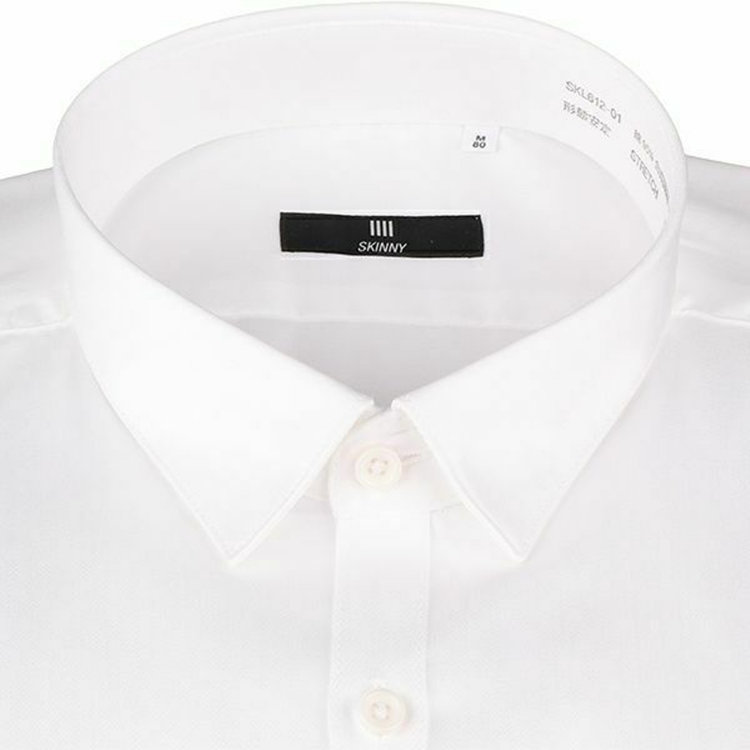 SUIT SELECT　アウトレット 【WEB限定/OUTLET/汚れ・シミ・変色・キズ等有】【SKINNY】【形態安定】ショートポイントドレスワイシャツ/ホワイト×ソリッド/ストレッチ 白