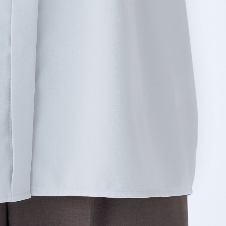 シルバーライン 【SILVER LINE/7分袖】配色メロウボウタイプルオーバー/グレー/「ウォッシャブル可能」「2WAYストレッチ」「防シワ」「UV加工」「接触冷感」 グレー淡色