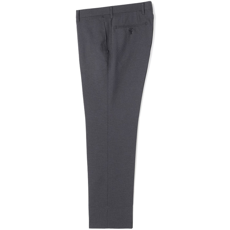 ブラックライン 【SLIM TAPERED】【年間】ウォッシャブル0タックテーパードパンツ/グレー×ハウンドトゥース/裾上げ済仕様 グレー中間