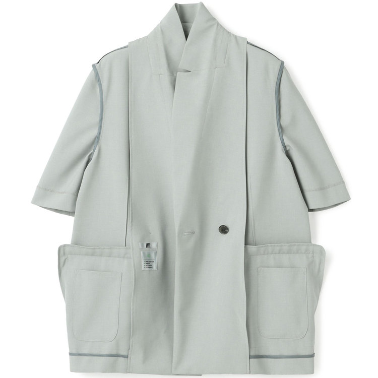シルバーライン 【RELAX WIDE】【春夏】 2釦1掛けダブルジャケットワイドパンツスーツ/グレー/4S SUSTAINABILITY&ECOLOGY FABRIC/※パンツ裾上げ済仕様 茶中間