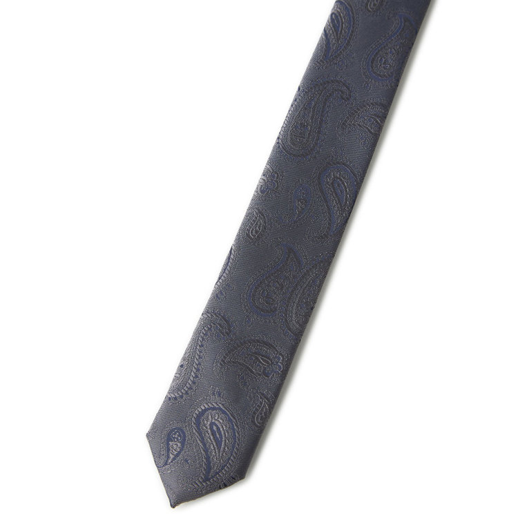 ブラックライン 【BLACK LINE】シルクブレンドペイズリーネクタイ 7.5cm幅/グレー その他