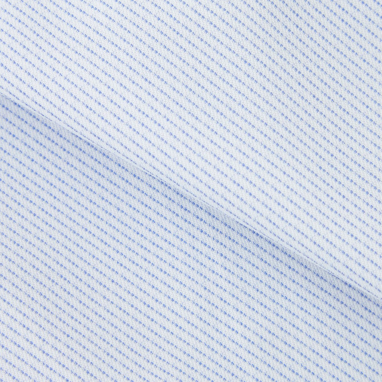 ブラックライン 【発送在庫あり】【BLACK LINE】ボタンダウンワイシャツ/ホワイト×ブルーツイル/襟袖裏別布/「氷撃」冷感PRINT「4S」スーパーノンアイロン・ストレッチ 青中間