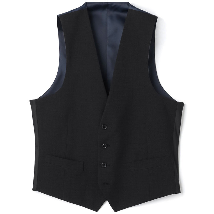 SLIM TAPERED】【春夏】ジレ(ベスト)/ネイビー×ウィンドペン/4S