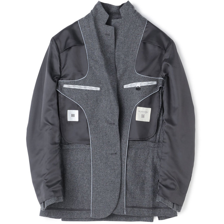 シルバーライン 【5DAYS CLOSET】【RBC】【秋冬】ウールブレンド2釦ジャケット/グレー/RE:NEWOOL グレー中間