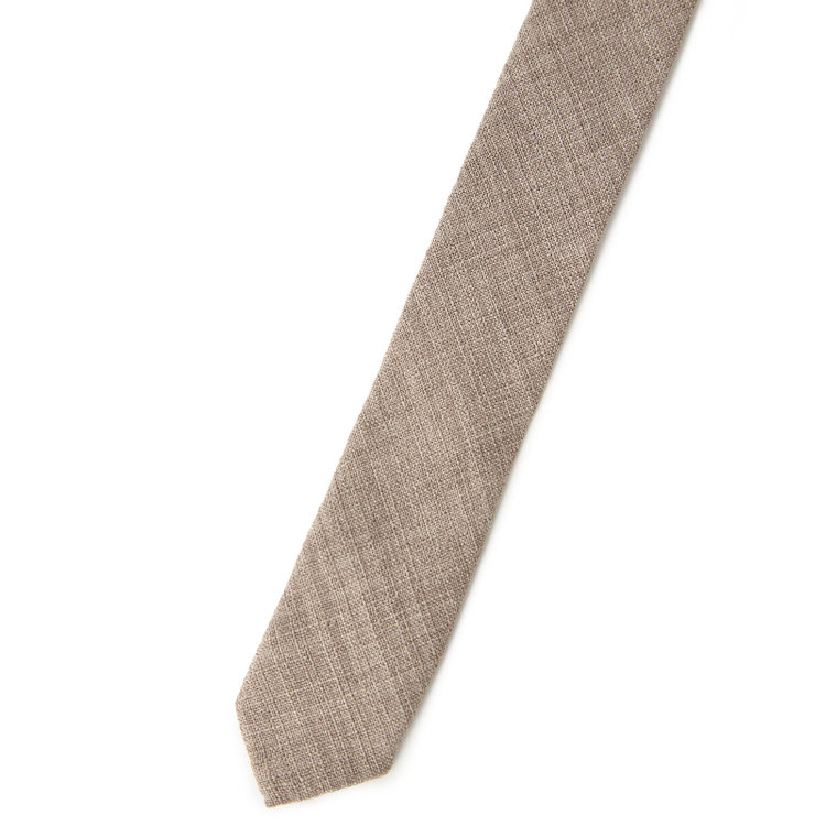 ブラックライン  【BLACK LINE】ポリエステルソリッドネクタイ 7.5cm幅/サンドブラウン/ウォッシャブル その他