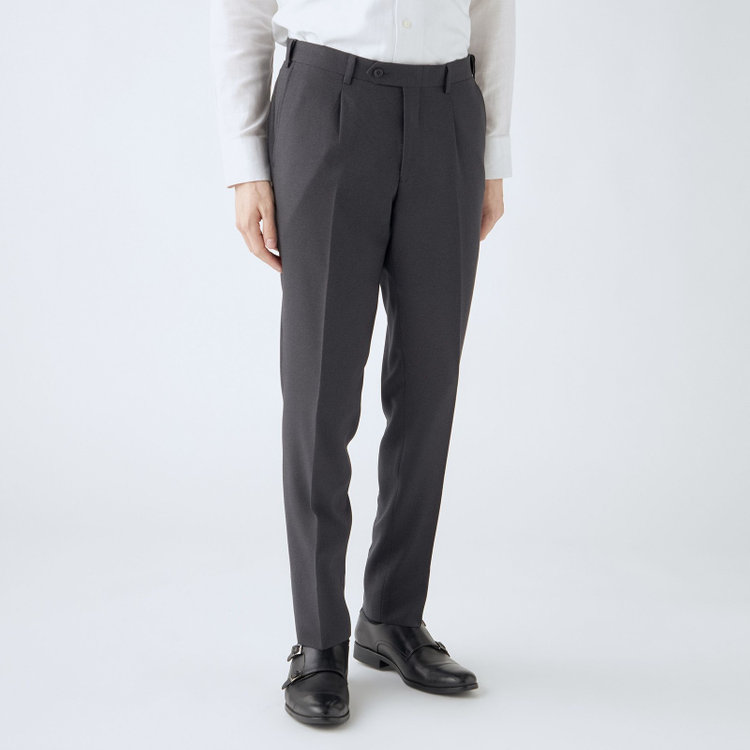 シルバーライン 【CLASSICO TAPERED】【秋冬】2釦シングルスリーピーススーツ 1タックテーパードパンツ/グレー/ウエストムーブ/4S SUSTAINABILITY&ECOLOGY FABRIC/※パンツ裾上げ済仕様 グレー中間