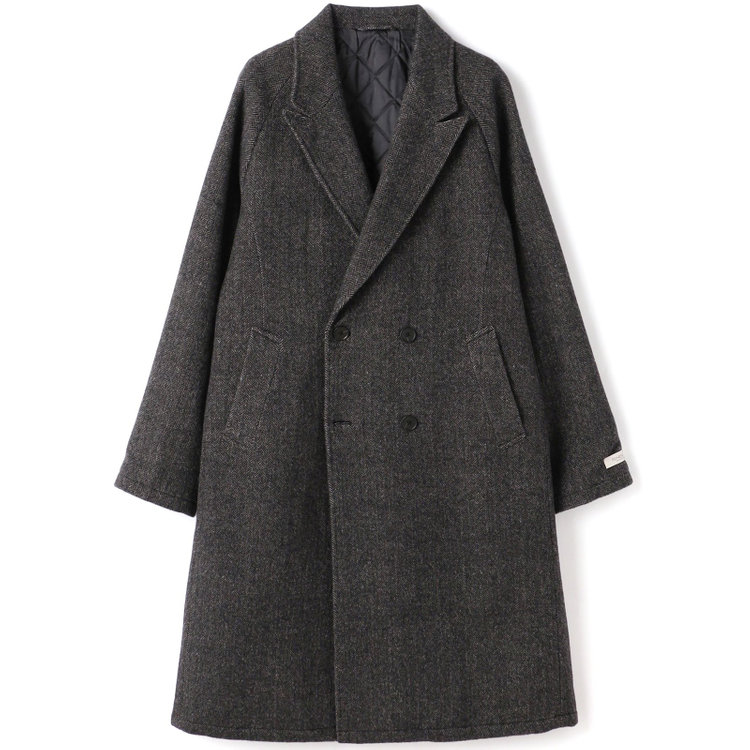 シルバーライン 【発送在庫あり】【SL】ウールブレンド ラグランダブルチェスターコート/ブラウングレー×ヘリンボーン/RE:NEWOOL 茶中間