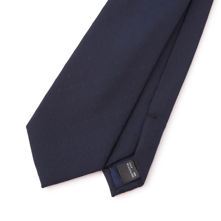ブラックライン 【BLACK LINE】シルクブレンドドットネクタイ 7.5cm幅/ネイビー その他