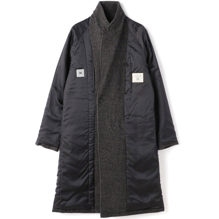 シルバーライン 【発送在庫あり】【SL】ウールブレンド ラグランダブルチェスターコート/ブラウングレー×ヘリンボーン/RE:NEWOOL 茶中間