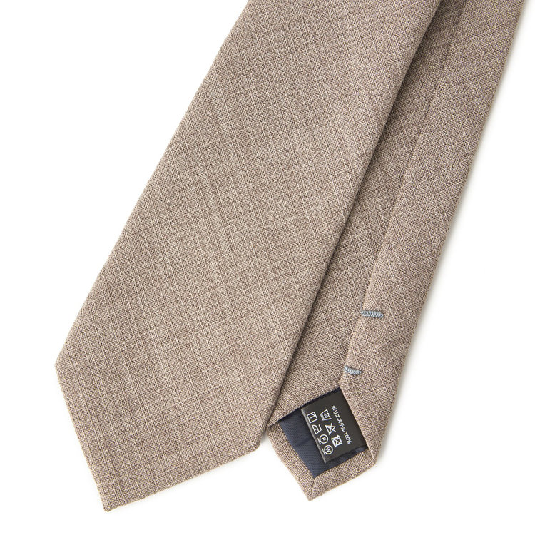 ブラックライン  【BLACK LINE】ポリエステルソリッドネクタイ 7.5cm幅/サンドブラウン/ウォッシャブル その他