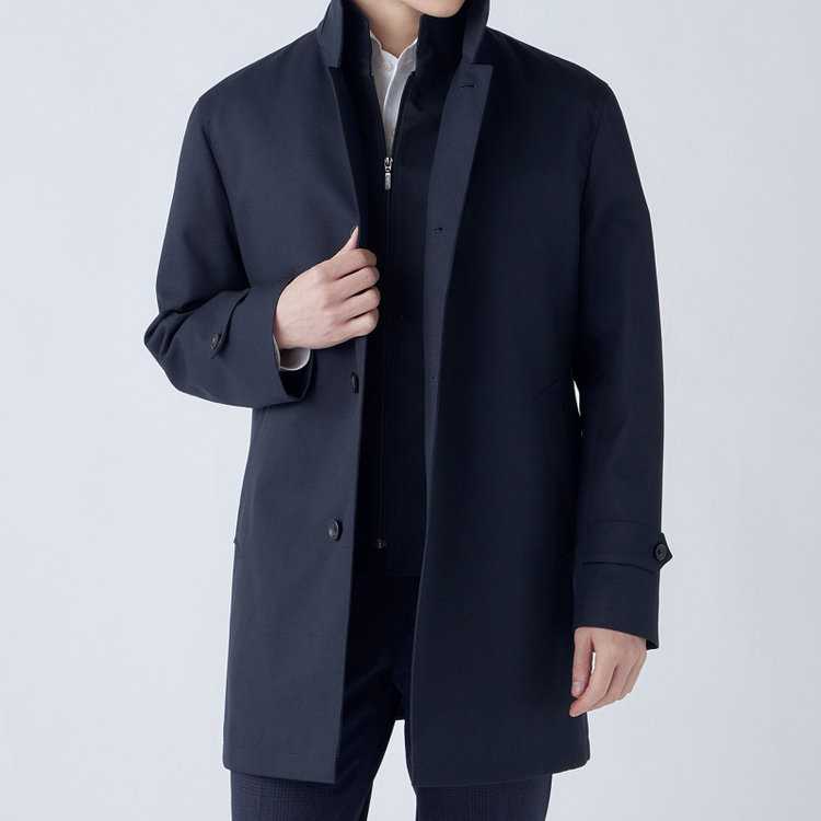 シルバーライン 【SL】レイヤードスタンドカラーコート/ネイビー/WATERPROOF 紺中間