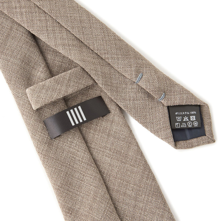 ブラックライン  【BLACK LINE】ポリエステルソリッドネクタイ 7.5cm幅/サンドブラウン/ウォッシャブル その他