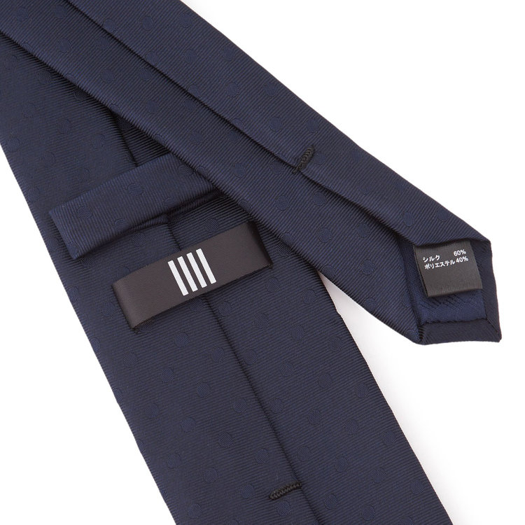 ブラックライン 【BLACK LINE】シルクブレンドドットネクタイ 7.5cm幅/ネイビー その他